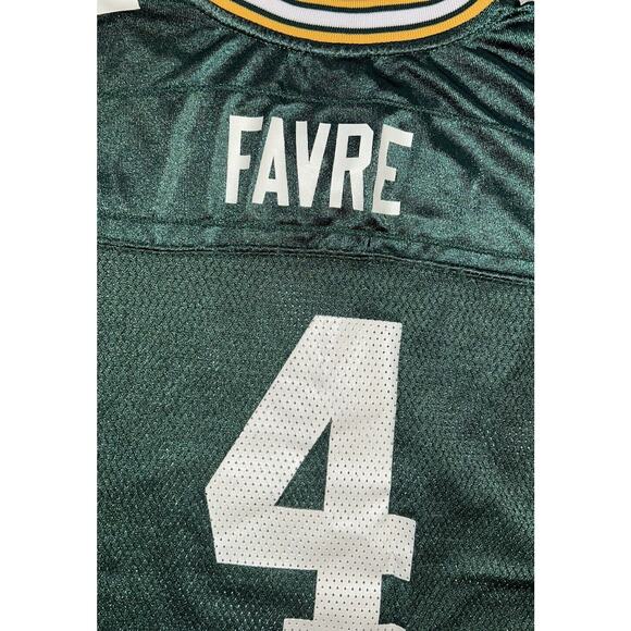 Vintage Reebok NFL Green Bay Packers Brett Favre #4 Jersey‎ Youth Size L 14-16 - Picture 10 of 10